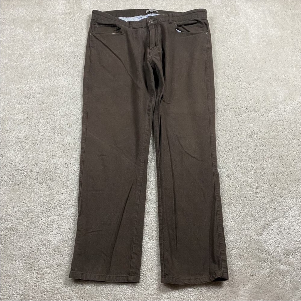 Peter Millar Pants Mens 36x28 Brown Stretch Flannel Five Pocket Straight Preppy